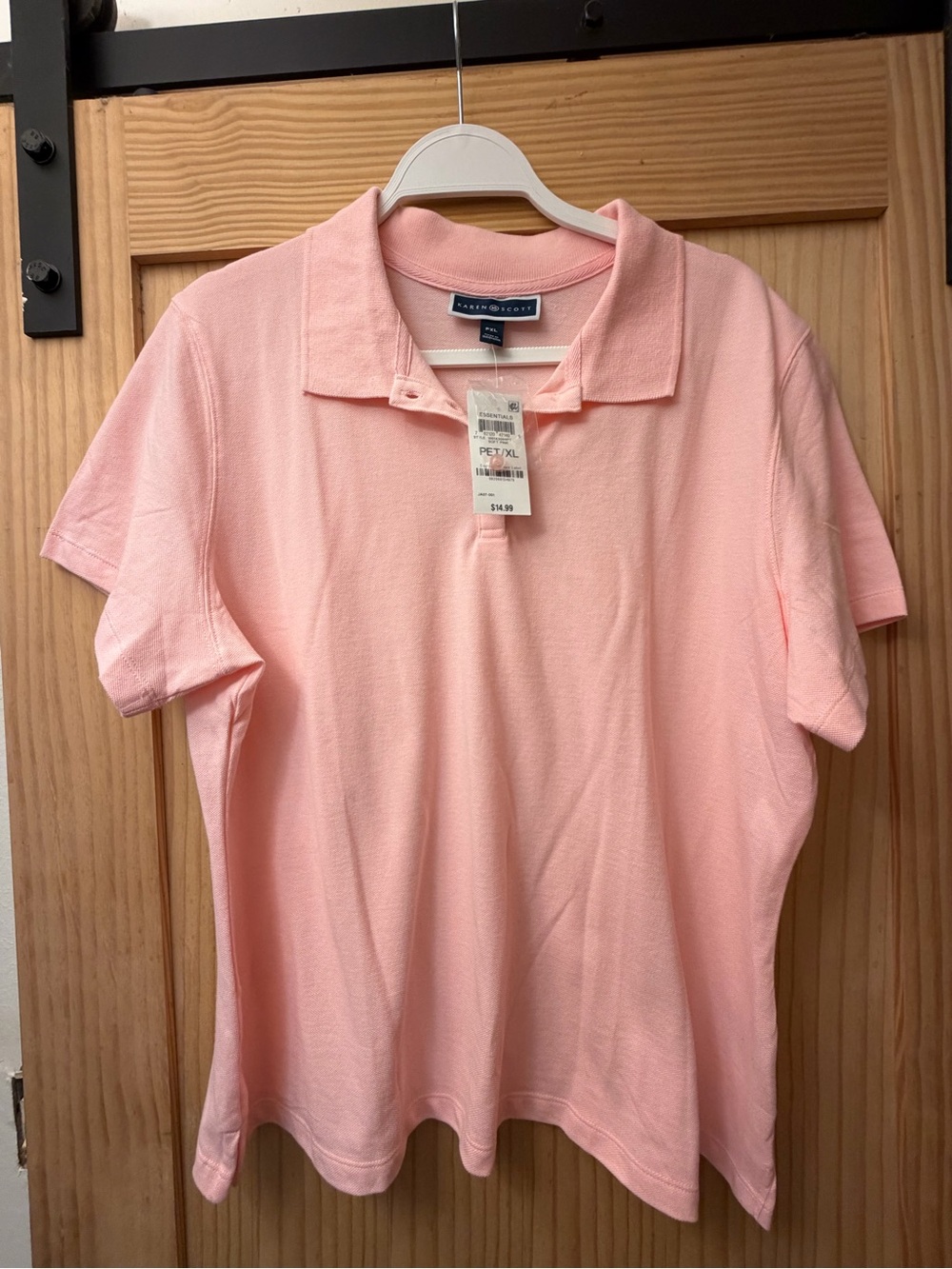 Karen Scott Women’s Light Pink Polo Shirt